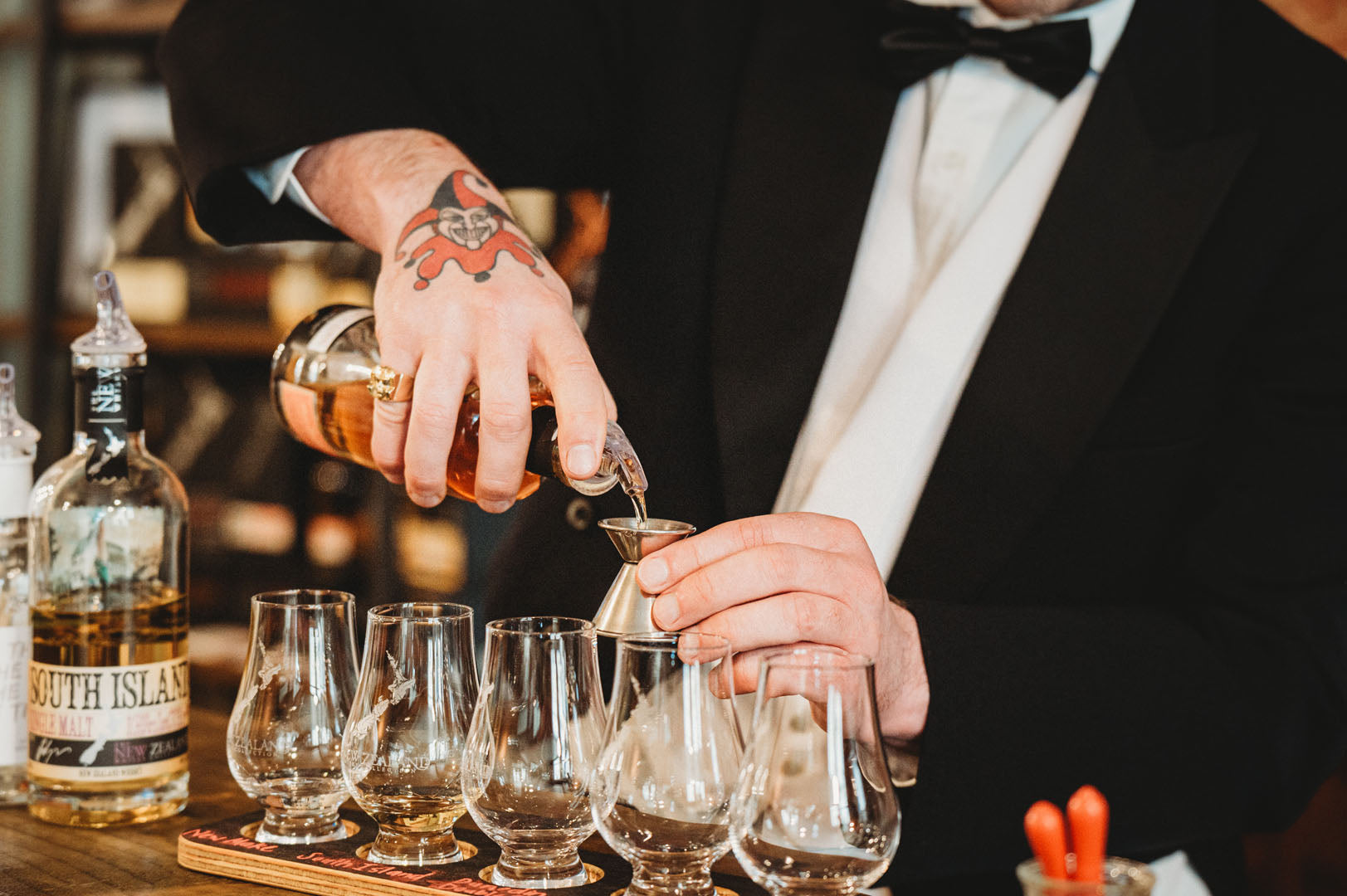 Whisky being poured at the cellar door