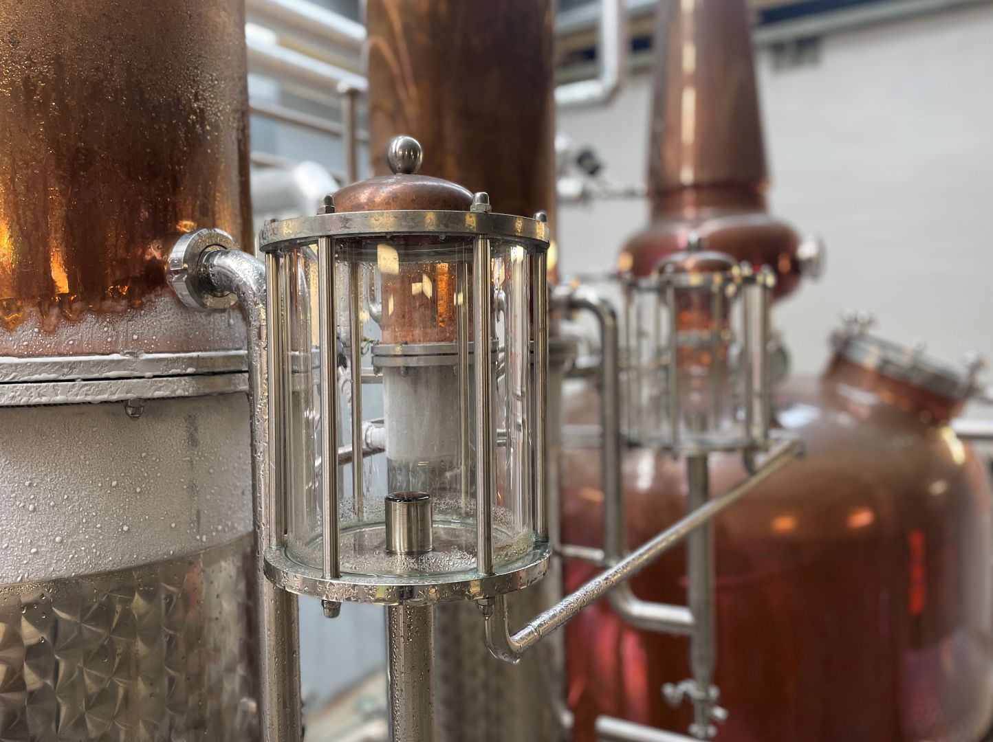Copper spirit safes at the Dunedin Distillery