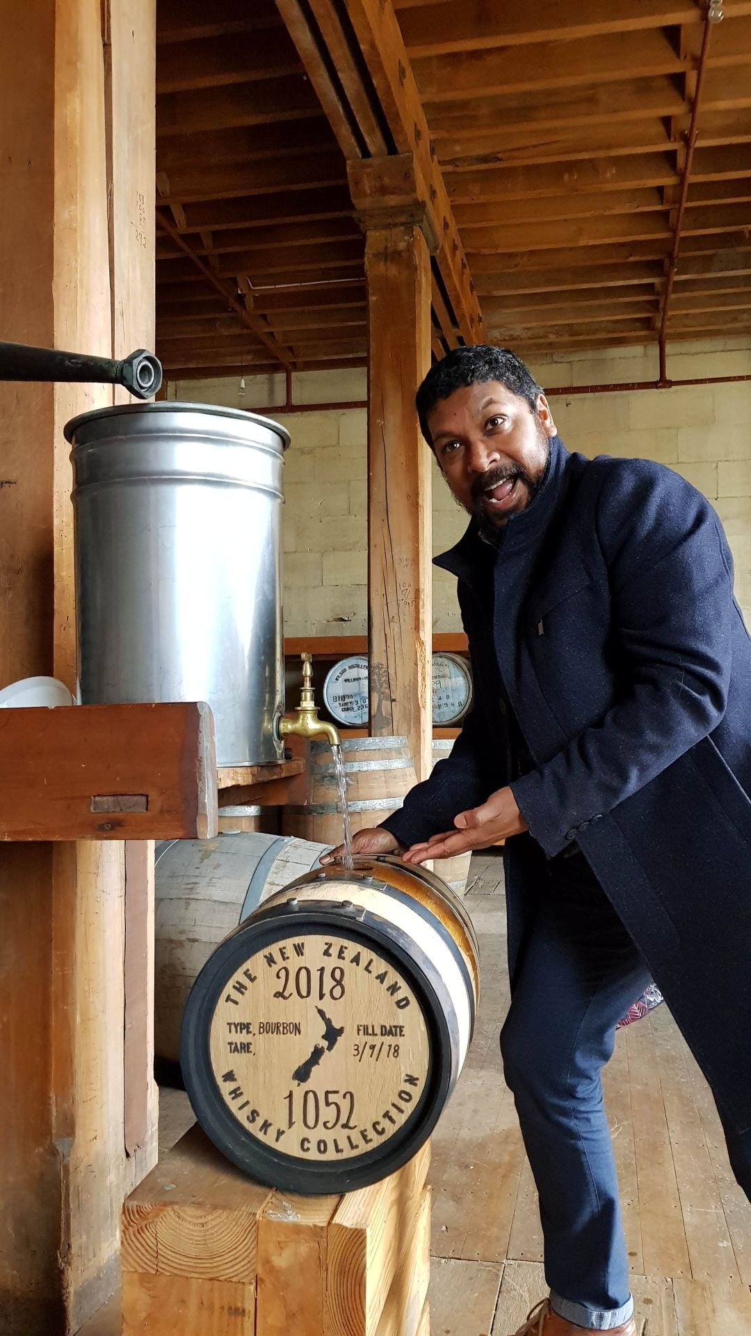 Spirit flowing into a fresh oak cask