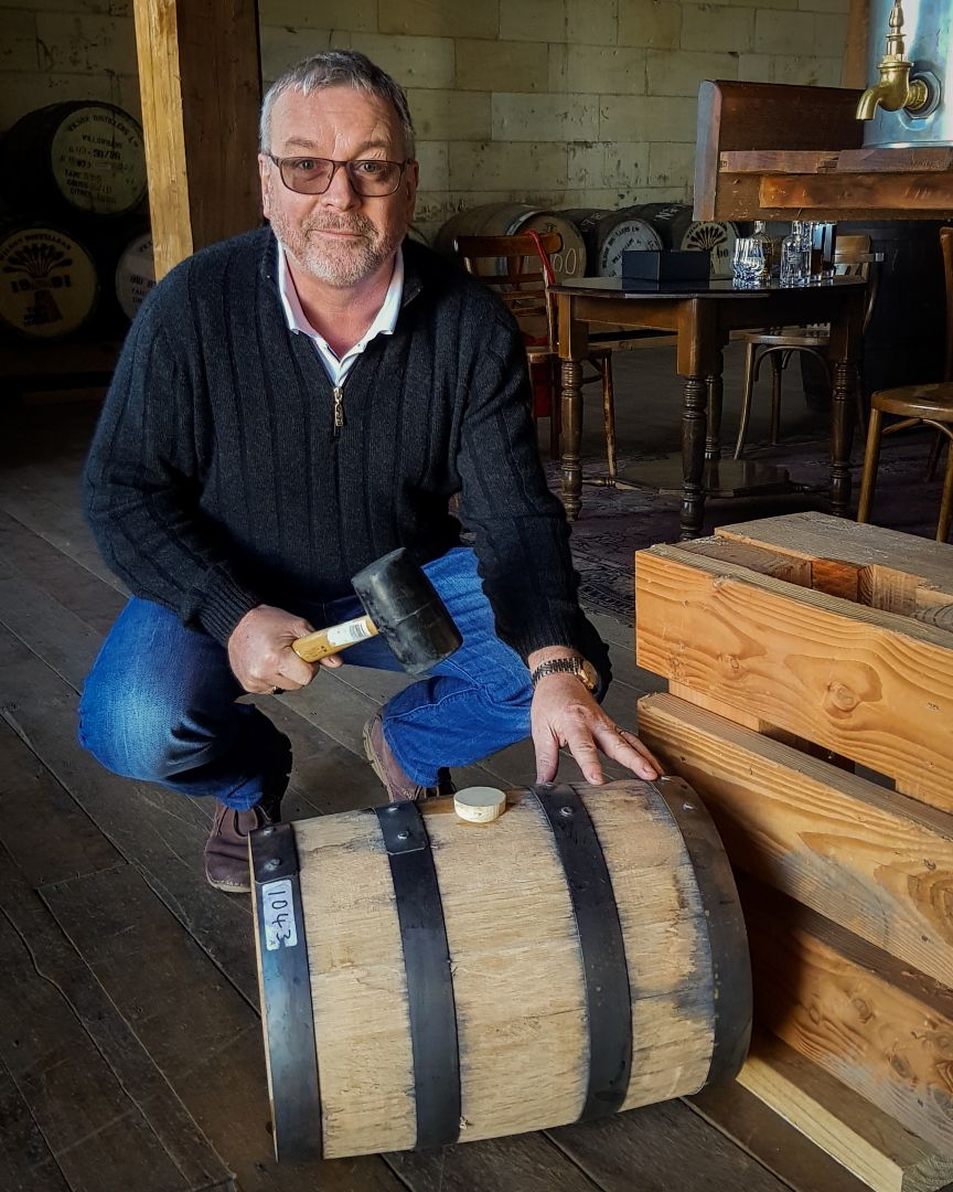 Cask owner at filling day in the bond store